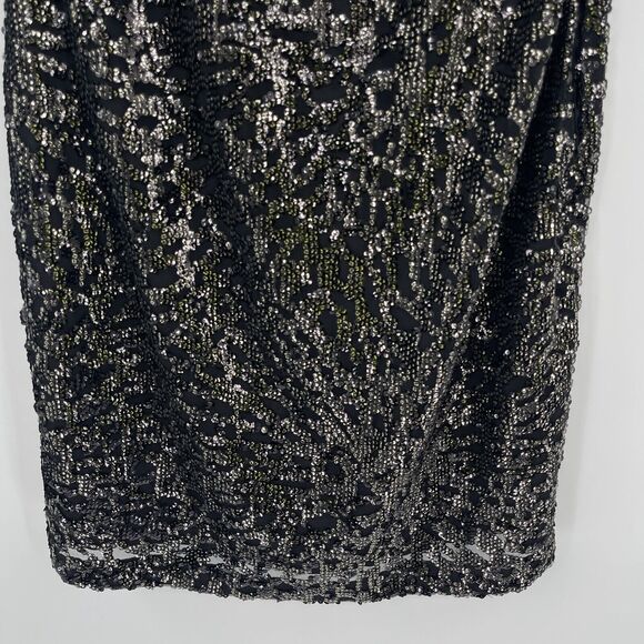 1. State Womens Dress Size Medium Black Sleeveless Sequin Cut Out Bodycon Mini - Picture 4 of 11
